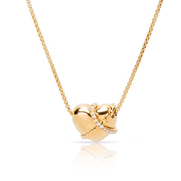 David Yurman Handbags - David Yurman Diamond Heart Pendant in 18K Yellow Gold (0.05 CTW)